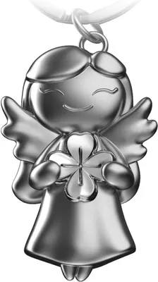 Produktbild von Metall Schlüsselanhänger mit Kleeblatt Glücksengel