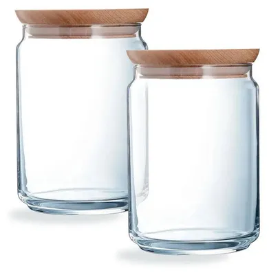 Image de Lot de 2 pots de conservation Pure Jar Wood 1L - Luminarc