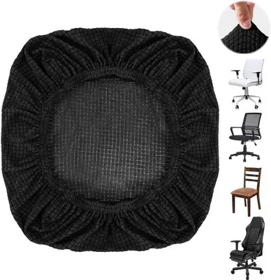 Produktbild von Famanu Stuhlhussen Stretch - Schwarz, waschbar, universell - 38 - 52 cm