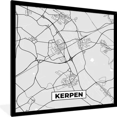 Produktbild von MuchoWow® Gerahmtes Poster Kerpen - Karte - Stadtplan - Deutschland - Karte 40x40 cm - Poster mit Schwarzem Bilderrahmen Wandposter Rahmen Foto Bilder - Mit Rahmen - Wanddekoration Schlafzimmer