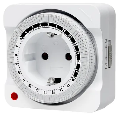 Imagen del producto de Enchufe con temporizador mecánico, programación de 24 horas, caja de interruptor de tiempo analógica