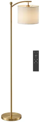 Produktbild von HOMCOM LED Stehlampe Stufenlos Dimmbar Stehleuchte mit Lampenschirm aus Stoff