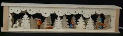 Produktbild von Schwibbogenerhöhung mit Winterkinder und Beleuchtung BxHxT 52x10x10cm NEU