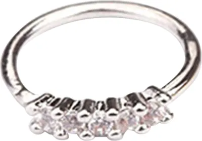 Produktbild von Exquisiter Nasenpiercing-All-Match-Kupfer-Kreativer Knorpel-Tragus-Nasenring für Frauen-Silber 2