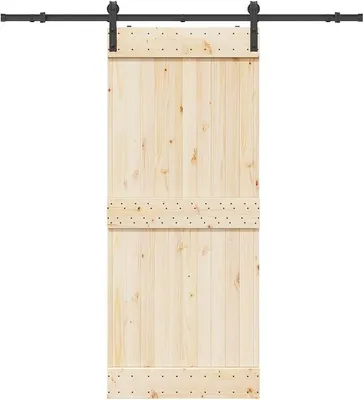 Produktbild von Schiebetürbeschlag-Set 183 cm Stahl Schwarz, Schiebetürsystem, Schiebetür Beschlag - 4009748