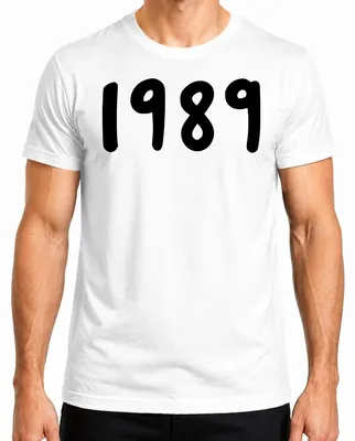 Productafbeelding van T-shirt voor heren, vintage design, ter gelegenheid van een verjaardag, met het jaartal 1989, retro jaren '90 stijl, wit, maat XXL