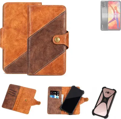 Produktbild von K-S-Trade Handyhülle Schutzhülle Bookstyle Case Wallet-Case kompatibel mit Lava Yuva Pro Cover Klapphülle Kantenschutz Smartphone dunkelbraun braun
