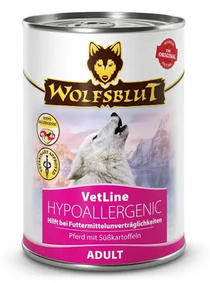 Obrázek produktu pro Wolfsblut VetLine Hypoallergenic, Dospělý jedinec, Jakékoli plemeno, Kůň, 395 g