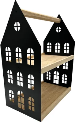 Produktbild von UNUS Etagere aus Holz und Metall unbeschriftet in schwarz