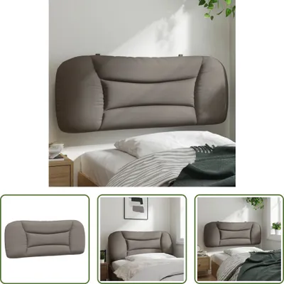 Image de The Living Store Coussin de tête de lit Taupe 100 cm Tissu
