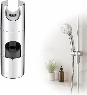 Imagen del producto de Soporte ajustable para ducha de mano, para barras de ducha redondas de 19-25 mm, cromado, para baño
