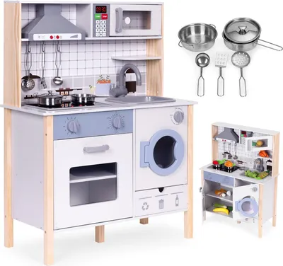 Immagine prodotto di Cucina da Gioco in Legno per Bambini con Suoni, LED, Forno, Lavatrice, Accessori da Cucina ECOTOYS