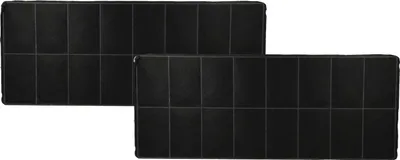 Two black rectangular filters are shown against a white background.