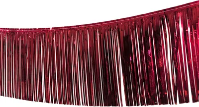 Produktbild von Rote Girlande aus Folie mit einer Gesamtlänge von 10 Metern und 30 cm langen Fransen