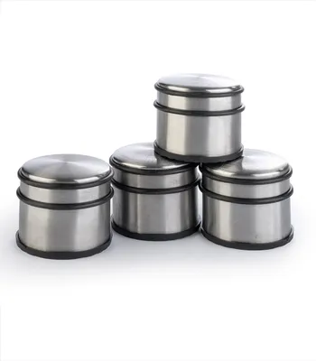 Produktbild von Türstopper - Ø 9 cm - Silbergrau - Schwarz - Stahl - Gummi - 4er Set