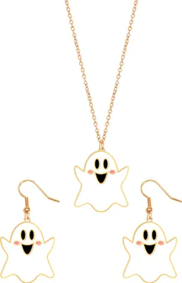 Immagine prodotto di Set di gioielli Halloween fantasma orecchini collana fantasma design dolce fantasma figure accessori di festa, colore: multicolore