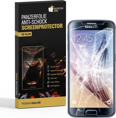 Produktbild von 6x Panzerfolie für Samsung Galaxy S6 ANTI-SCHOCK Displayschutzfolie HD KLAR