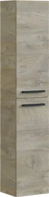 Produktbild von Badezimmersäule Dabado, Säulenschrank für Badezimmer mit 2 Türen, Hängeschrank mit 2 Einlegeböden, 30x25h150 cm, Eiche