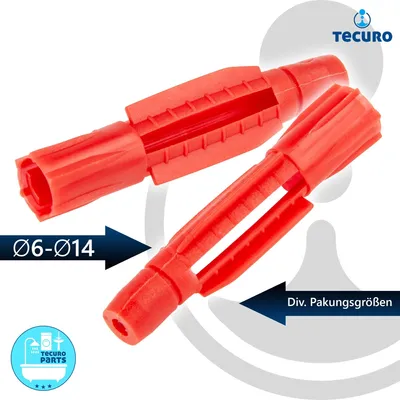 Produktbild von tecuro Dübel Allzweckdübel Dübel 6,0 x 37 mm - 100 Stück - Kunststoff rot