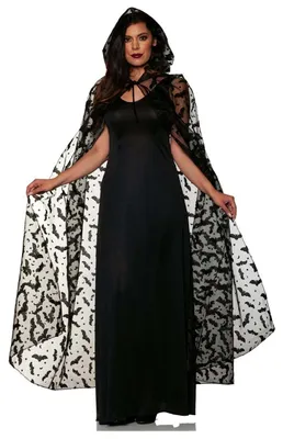Produktbild von Transparenter Umhang mit Fledermäusen für Halloween & Fasching