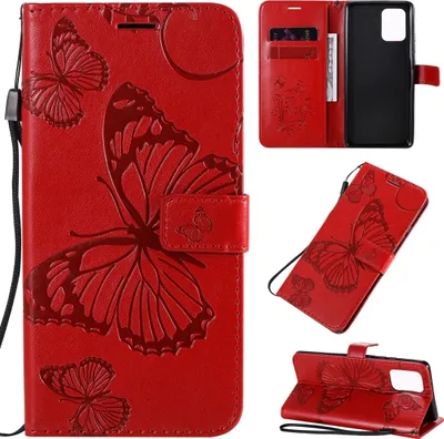 Produktbild von Mobigear Butterfly  Samsung Galaxy S10 Lite Hülle Klapphülle Geldbörse - Rot
