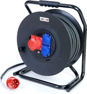 Produktbild von 25m Kabeltrommel Verlängerung Baustrom Starkstromkabel 16A 5x1,5 H07RN-F (Gummikabel)