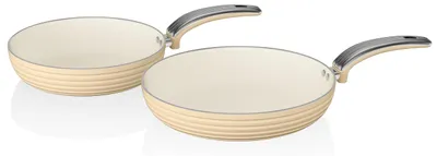 Produktbild von Retro 2er Pfannenset 20 - 28cm Aluminium, Induktion, Antihaft-Keramik,