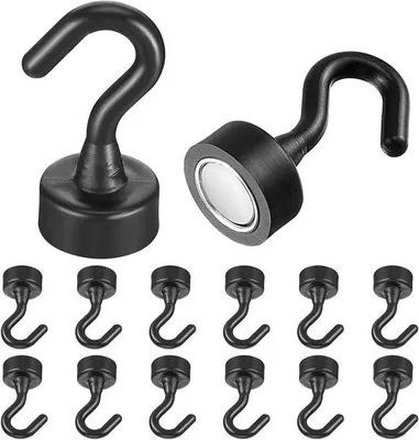 Immagine prodotto di Ganci magnetici Mini neri, 12 pezzi
