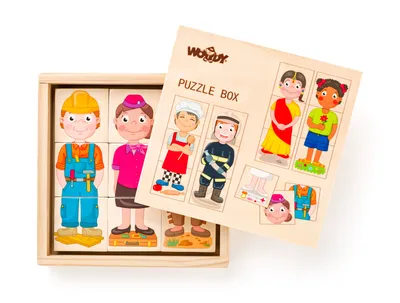 Immagine prodotto di Woody Puzzle Persone e professioni di tutto il mondo, in scatola di legno, 36 pezzi WOODY 102190329