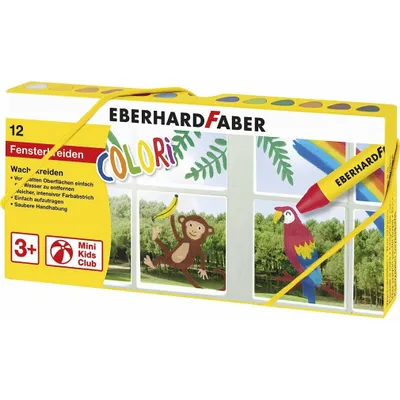 Image de EBERHARD FABER Craies de cire pour fenêtres, boîte carton de 12 pièces
