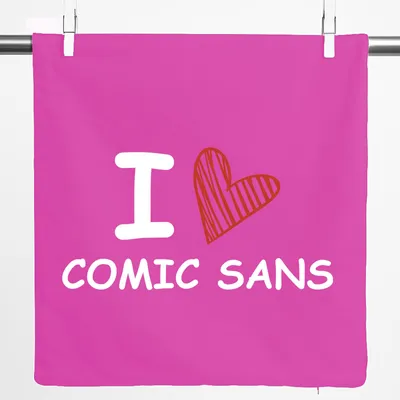 Produktbild von Huuraa Kissenbezug I love Comic Sans Herz 40x40cm Fuchsia Baumwolle Dekokissenbezug Geschenkidee