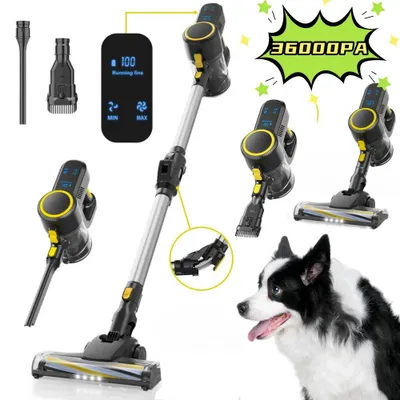 Produktbild von Akku Staubsauger,36000Pa Staubsauger Kabellos mit Smartes Touch Display,500W,4000 mAh,Bis zu 50Min Laufzeit,Leise Sauger mit Luftfilter,für Tierhaare