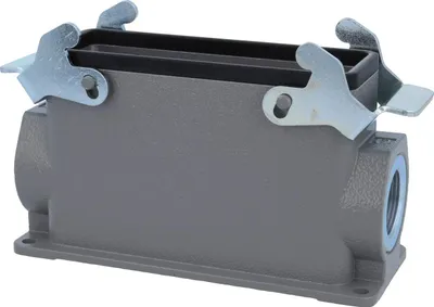 Produktbild von HARTING Han 24B Sockelgehäuse hoch, 2xM25 seitlicher Kabelabgang, mit 2 Querbügeln Verschraubung M25 Klemmbereich 9,0mm