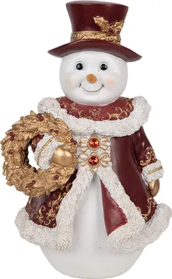 Obrázok produktu pre Clayre & Eef Dekoratívna figúrka Snehuliak 15x14x24 cm biely plast