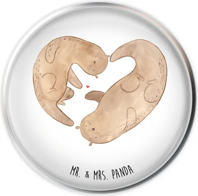 Produktbild von Mr. & Mrs. Panda Stöpsel Otter Herz - Weiß - Geschenk, Seeotter, stopfen waschbecken, Liebe, Abflussstöpsel, Abfluss-Stöpsel, Hochzeitstag, Ablaufstopfen, Jahrestag