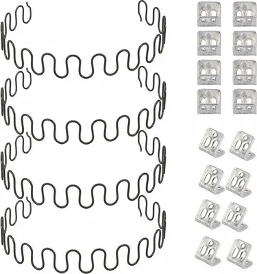Produktbild von Sofafedern 4er Set mit S-Clips, Zickzack Feder 50,8cm, Polstermöbel Reparatur, 4mm Draht, Elastizität