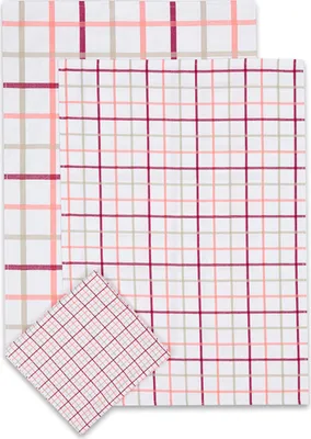 Produktbild von Extra saugfähiges Handtuch 50x70 Káro mix orange 3 Stück