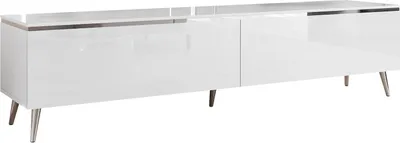 Obrázek produktu pro RTV skříňka AURORA SILVER s LED 180 cm na šikmých chromovaných nohách