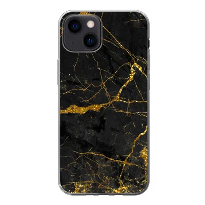 Produktbild von MuchoWow® Handyhülle Schutzhülle Hülle für iPhone 13 mini Marmor - Gold - Schwarz - Marmoroptik - Luxus - Glitzer Silikon Softcase Handy Hülle - Softcase