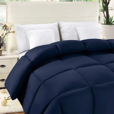 Produktbild von King Size Bettwäsche Set - Navy Blau mit 2 Kissenbezügen