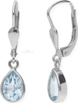 Produktbild von JuwelmaLux Ohrhänger 585 Weißgold mit Blautopas JL10-06-0807