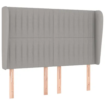 Produktbild von Kopfteil mit Ohren Hellgrau 147x23x118/128 cm Stoff