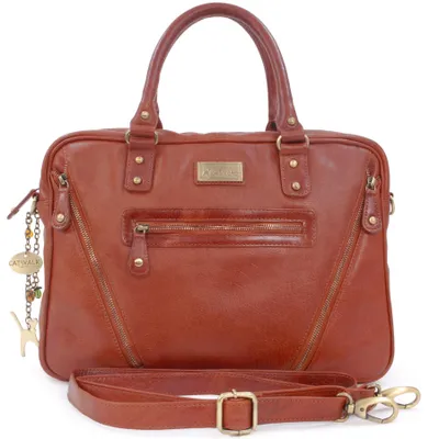 Produktbild von Vintage-Leder-Umhängetasche für Damen mit Organizer