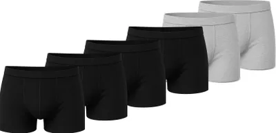 Produktbild von Boxershorts Herren Retroshorts Unterwäsche Unterhosen Baumwolle; 4x Schwarz, 2x Grau XL
