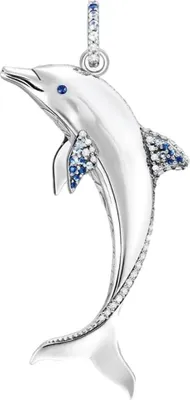 Produktbild von Thomas Sabo Anhänger Delfin mit blauen Steinen silberfarben, blau PE932-644-1