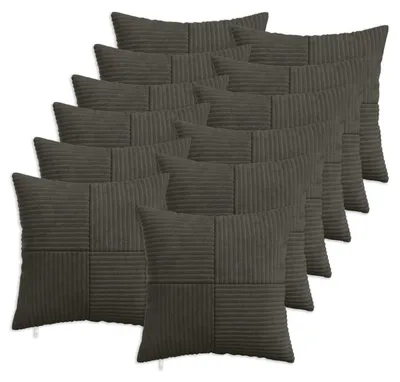 Obrázek produktu pro vidaXL Povlak na polštář, 12 kusů, ALMELO, antracitová barva, 45 x 45 cm, materiál: kordura