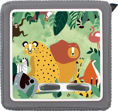 Produktbild von Schutzfolie kompatibel mit Toniebox 1 passgenaue Folie mit Motiv matt Zubehör selbstklebendes Schutzcover Kratzschutz für Musikbox Y031-04 Safari