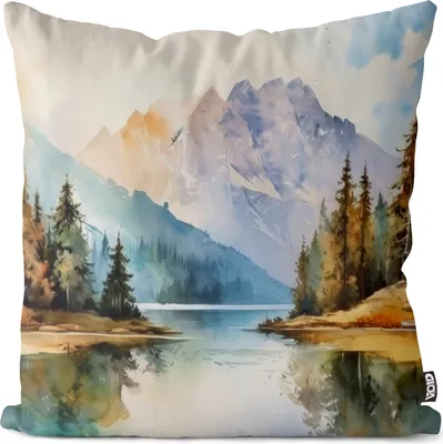 Produktbild von VOID Berge Landschaft Malerei Kissenbezug Kissenhülle sofa couch wohnzimmer dekoration wasserfest Outdoor Garten Kissen bezug deko