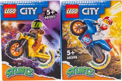 Produktbild von LEGO® City Action Duo: Power-Stuntbike + Raketen-Stuntbike - 60297 60298 NEU! 2 Sets