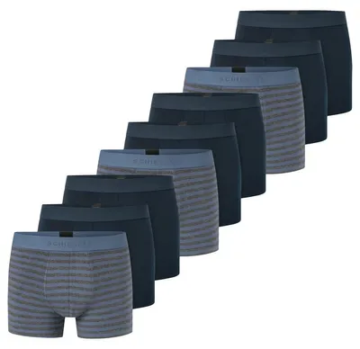 Produktbild von Schiesser 9er Pack 95/5 Baumwolle Retro Short / Pant Sportlicher Logo-Webgummibund, Bequeme Beinausschnitte und ohne störende Nähte, Elastische Single-Jersey-Qualität blau 8
